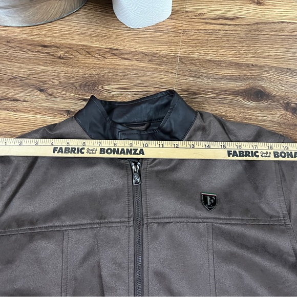 F Collection Sz. L Men's Italian Faux Suede & Leather Jacket  (never worn). - Picture 12 of 15